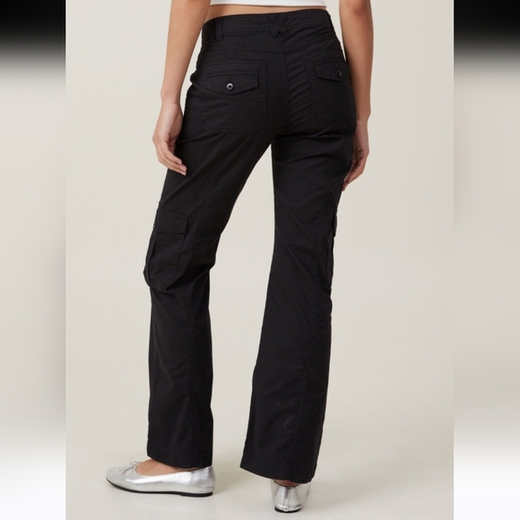 Cotton On Bootleg Cargo Pant - Black- Size 4 - Picture 2 of 9